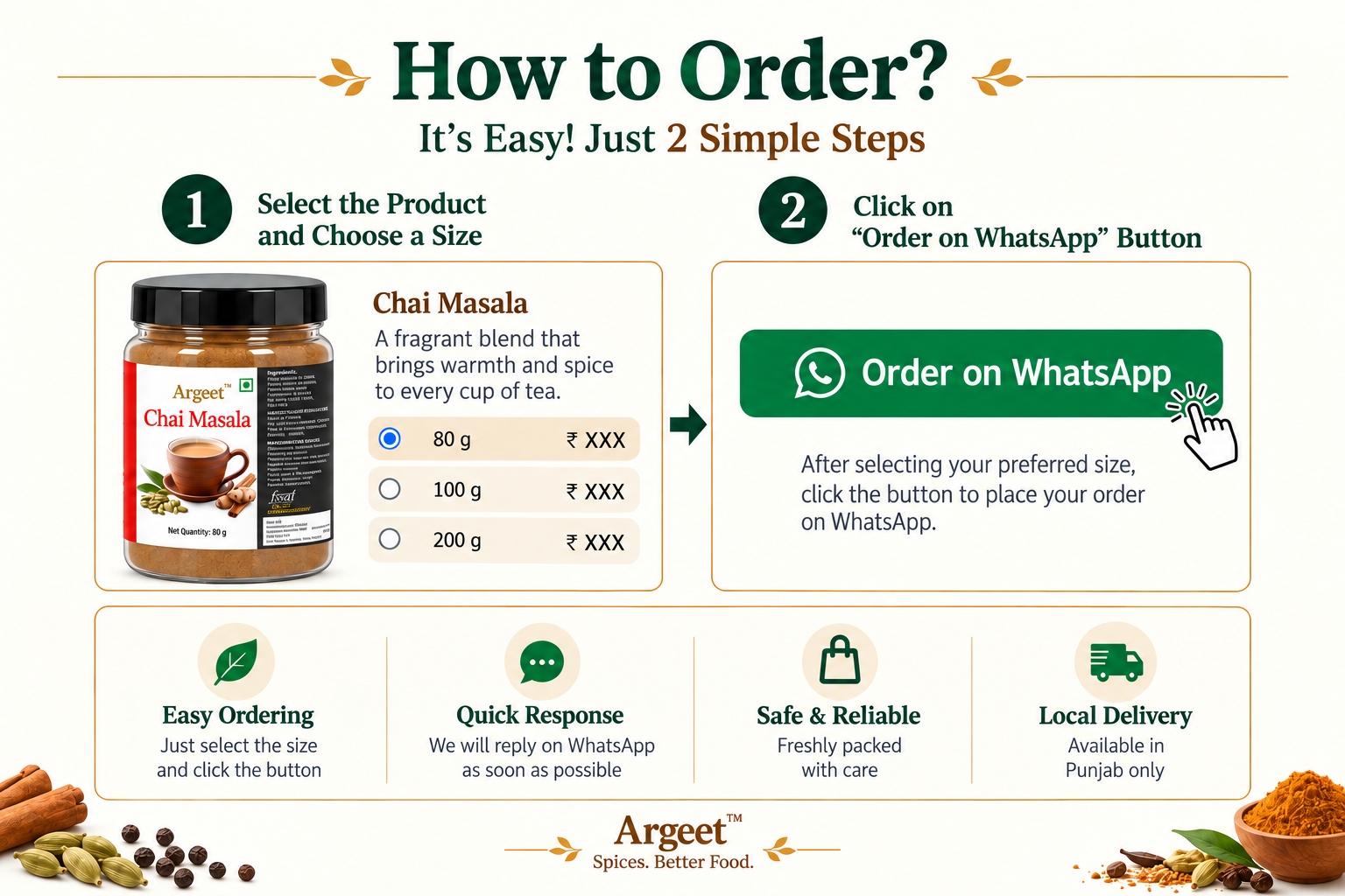 How to order Argeet Spices